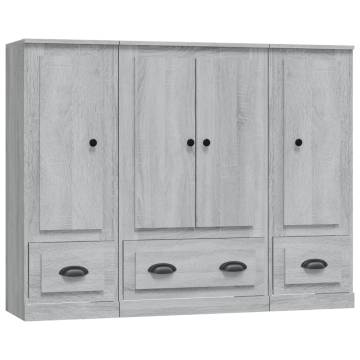 Highboards 3 pcs Grey Sonoma Engineered Wood