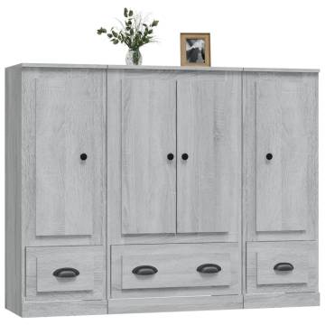 Highboards 3 pcs Grey Sonoma Engineered Wood