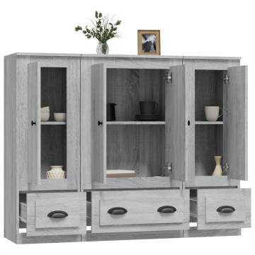 Highboards 3 pcs Grey Sonoma Engineered Wood