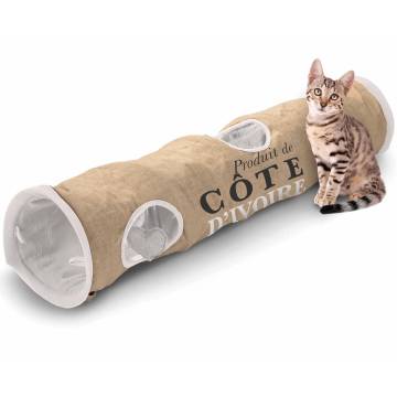 D&D Cat Tunnel Cote d'Ivoire 25x120 cm Brown and White 434436448