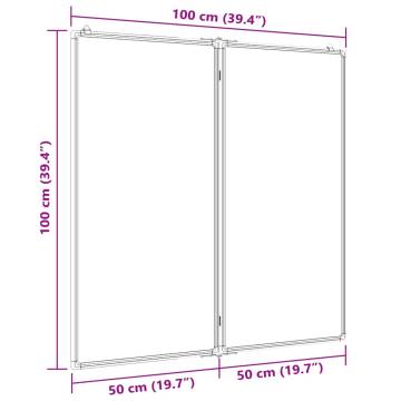 Magnetic Whiteboard Foldable 100x100x1.7 cm Aluminium