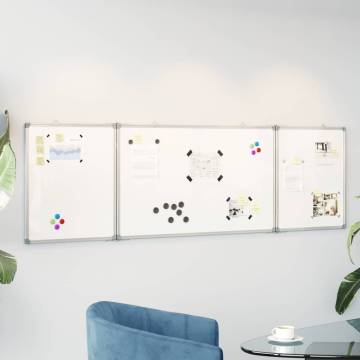 Magnetic Whiteboard Foldable 160x60x1.7 cm Aluminium