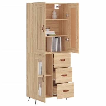 Highboard Sonoma Oak 69.5x34x180 cm Engineered Wood