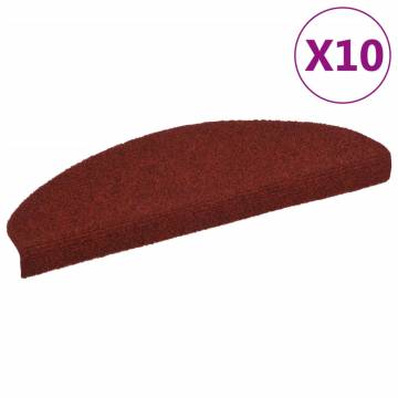 Self-adhesive Stair Mats 10 pcs Red 65x21x4 cm Needle Punch