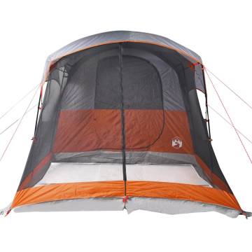 Family Tent Tunnel 8-Person Grey and Orange Waterproof