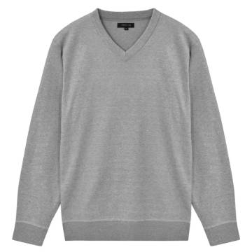 Men's Pullover Sweater V-Neck Grey XL