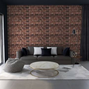 3D Wall Panels with Dark Brown Brick Design 11 pcs EPS