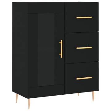 Highboard Black 69.5x34x180 cm Engineered Wood