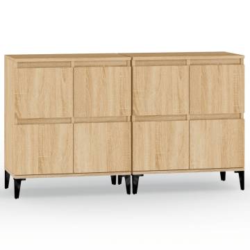 Sideboards 2 pcs Sonoma Oak 60x35x70 cm Engineered Wood