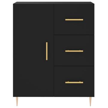 Highboard Black 69.5x34x180 cm Engineered Wood