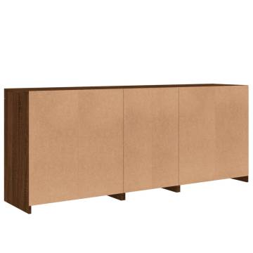 Sideboard with LED Lights Brown Oak 162x37x67 cm