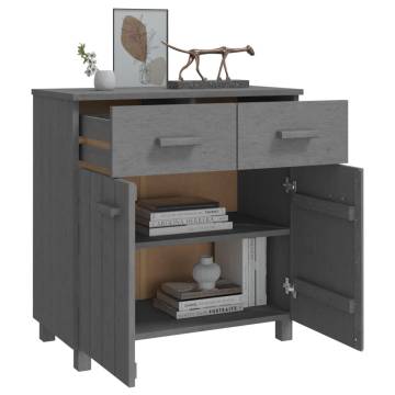 Sideboard HAMAR Dark Grey 79x40x80 cm Solid Wood Pine