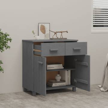 Sideboard HAMAR Dark Grey 79x40x80 cm Solid Wood Pine