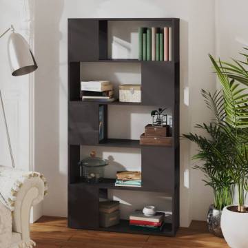 Book Cabinet Room Divider High Gloss Grey 80x24x155 cm Engineered Wood