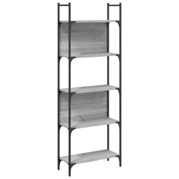 Bookshelf 5-Tier Grey Sonoma 60.5x24x166.5 cm Engineered Wood