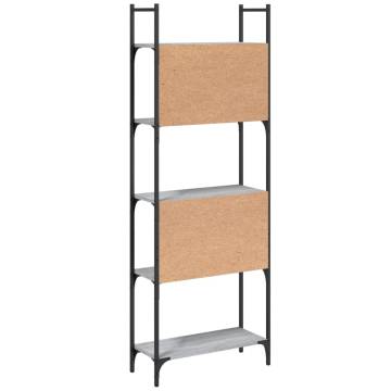 Bookshelf 5-Tier Grey Sonoma 60.5x24x166.5 cm Engineered Wood