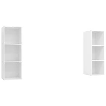 Wall-mounted TV Cabinets 2 pcs White Engineered Wood