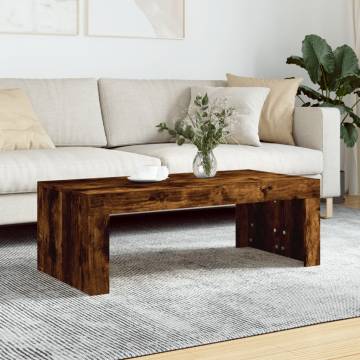 Coffee Table Smoked Oak 102x50x36 cm Engineered Wood