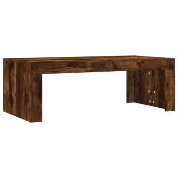 Coffee Table Smoked Oak 102x50x36 cm Engineered Wood