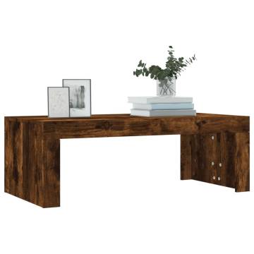 Coffee Table Smoked Oak 102x50x36 cm Engineered Wood