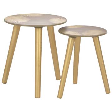 Nesting Side Tables 2 pcs Gold 40x45 cm30x40 cm MDF