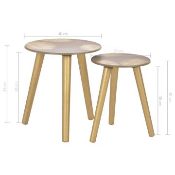 Nesting Side Tables 2 pcs Gold 40x45 cm30x40 cm MDF