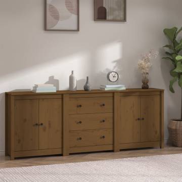 Sideboard Honey Brown 210x35x80 cm Solid Wood Pine