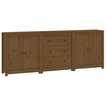 Sideboard Honey Brown 210x35x80 cm Solid Wood Pine