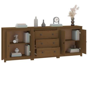 Sideboard Honey Brown 210x35x80 cm Solid Wood Pine