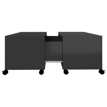 Coffee Table High Gloss Black 75x75x38 cm Engineered Wood