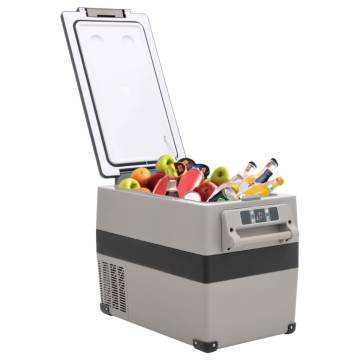 Cool Box with Handle and Adapter Black and Grey 55 L PP & PE