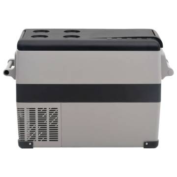 Cool Box with Handle and Adapter Black and Grey 55 L PP & PE