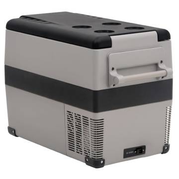 Cool Box with Handle and Adapter Black and Grey 55 L PP & PE