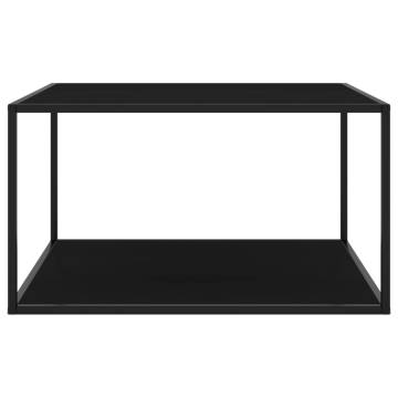 Coffee Table Black with Black Glass 90x90x50 cm