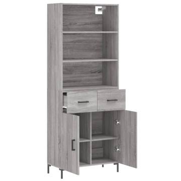 Highboard Grey Sonoma 69.5x34x180 cm Engineered Wood