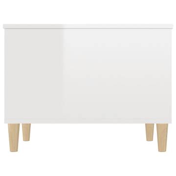 Coffee Table High Gloss White 60x44.5x45 cm Engineered Wood