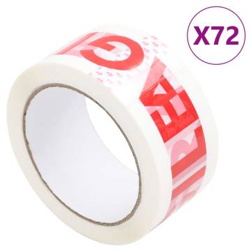 Packaging Tape 72 pcs FRAGILE Printed White 48 mm x 66 m