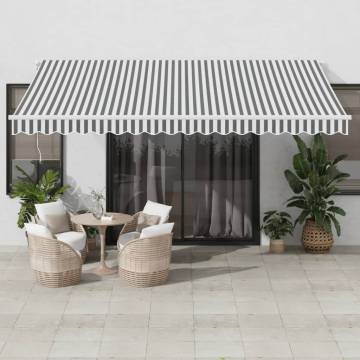 Manual Retractable Awning with LED Anthracite&White 450x300 cm