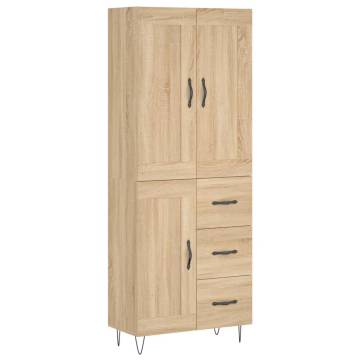 Highboard Sonoma Oak 69.5x34x180 cm Engineered Wood