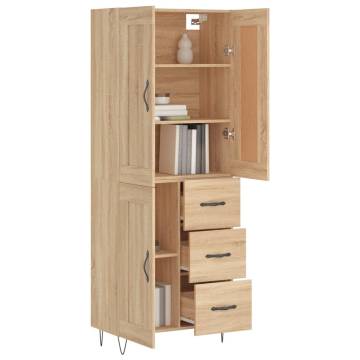 Highboard Sonoma Oak 69.5x34x180 cm Engineered Wood