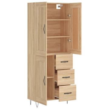 Highboard Sonoma Oak 69.5x34x180 cm Engineered Wood