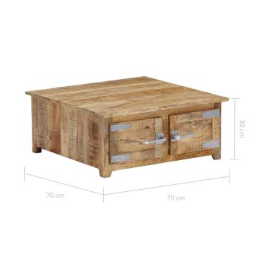 Coffee Table 70x70x30 cm Solid Mango Wood