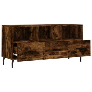 TV Cabinet Smoked Oak 102x36x50 cm Engineered Wood