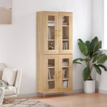 Highboard Sonoma Oak 69.5x34x180 cm Engineered Wood