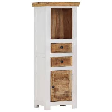 Highboard Brown&White 40x30x110 cm Solid Wood Mango and Acacia