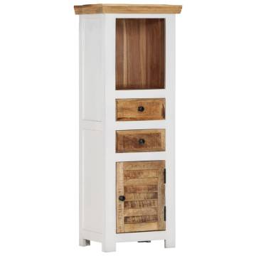 Highboard Brown&White 40x30x110 cm Solid Wood Mango and Acacia