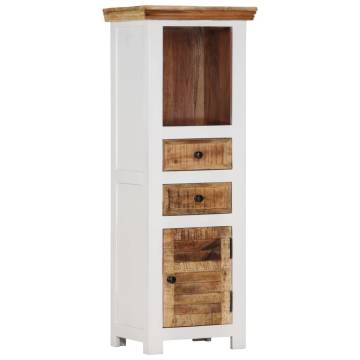 Highboard Brown&White 40x30x110 cm Solid Wood Mango and Acacia