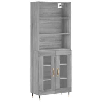 Highboard Grey Sonoma 69.5x34x180 cm Engineered Wood