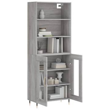 Highboard Grey Sonoma 69.5x34x180 cm Engineered Wood