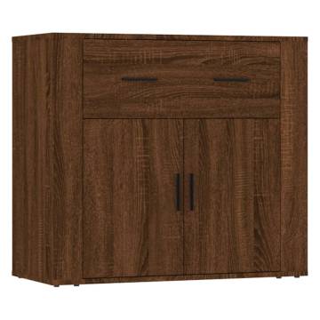 Sideboards 3 pcs Brown Oak Engineered Wood